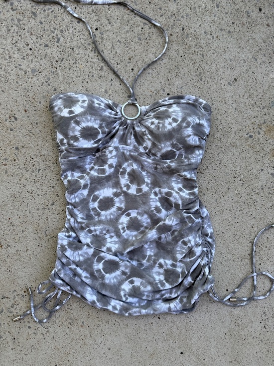 Other - Michael Michael Kors Gray/White Tie-Dye Tankini Top Size Small